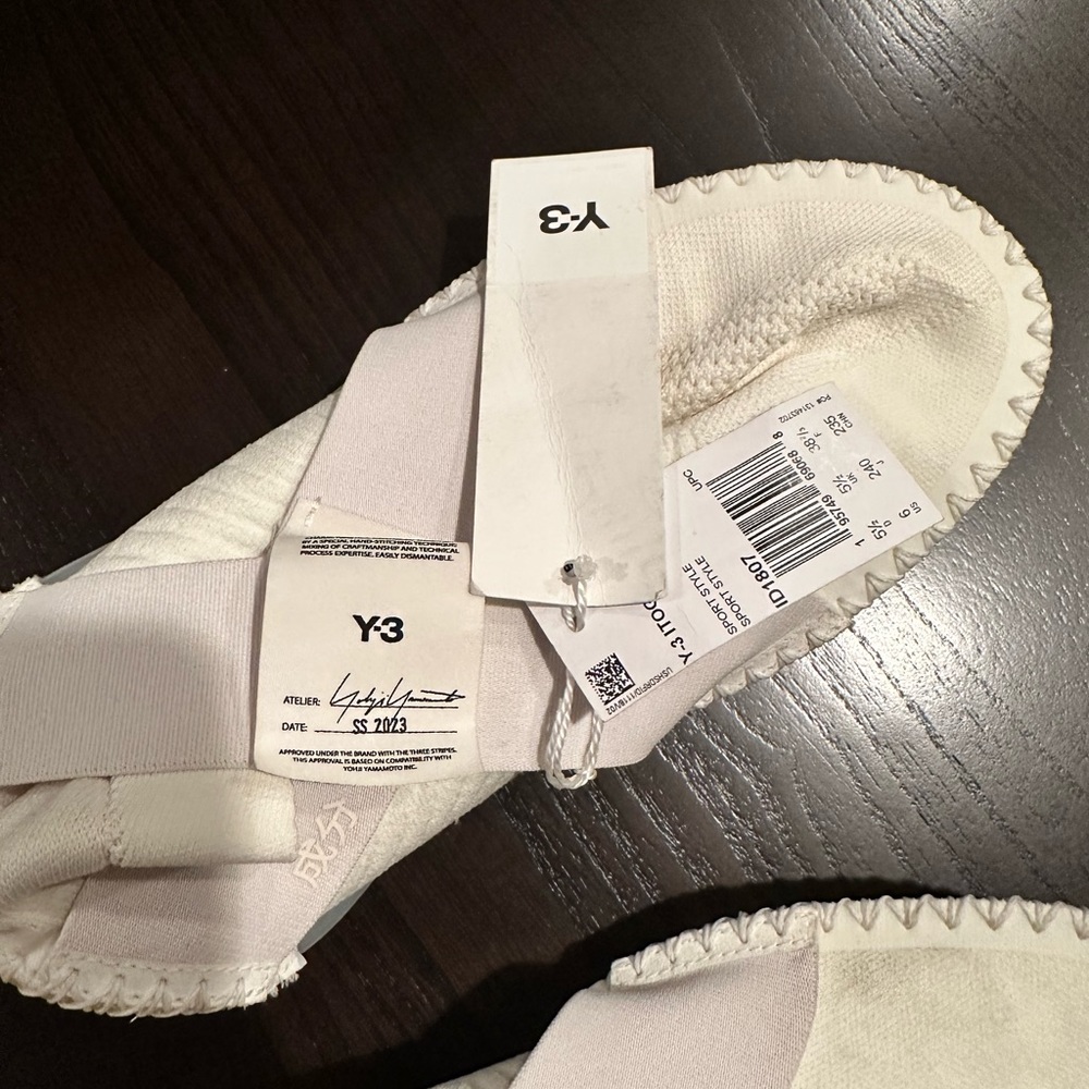 Y-3 Itogo 'Cream White' ID1807 M6/W7 NWT no box